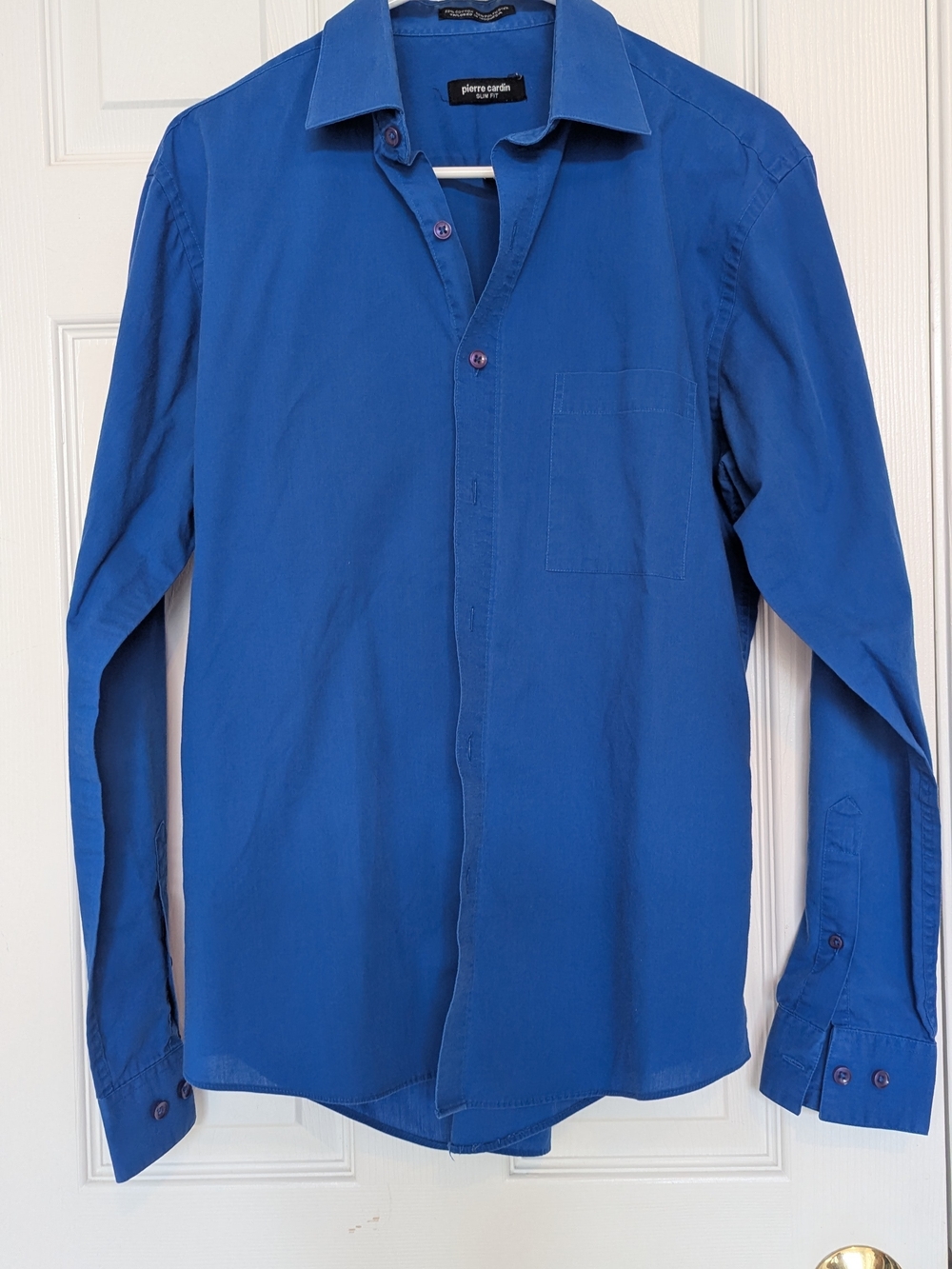 Pierre Cardin Royal Blue Long-Sleeve Button-Up Shirt